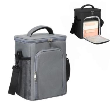 Imagem de Bolsa t?rmica grande port?til tecido Oxford 600D ? prova de vazamento, bolsa t?rmica adequada para acampamento, piquenique e praia, 10 litros (Cinza)