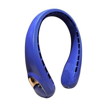 Imagem de Sapphirem Ventilador de pescoço portátil, modo de 3 velocidades, ajustável, extensível, ventilador, sopro de ar para resfriamento, mãos livres, 4000 mAh, recarregável, para esportes ao ar livre,