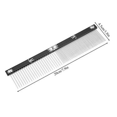 Imagem de Pente de Aparador de Cabelo para Animais de Estimação para Cães e Gatos Com Alça Não Deslizante e Dente de Dente Penteado (Preto)