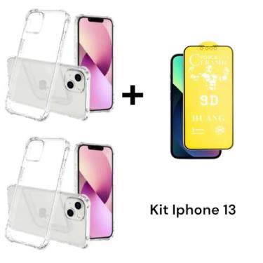 Imagem de 2UN Capa Capinha Anti Impacto Transparente Para Iphone 13 + 1UN Pelícu