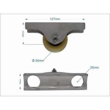 Imagem de Roldana Nylon 50 mm Com Cavalete Pvcerca Estreita - Fundição Petrópoli