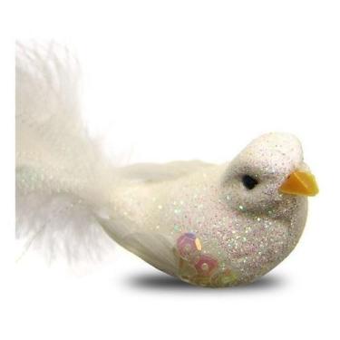 Imagem de 12 Passarinhos Glitter C/ Presilha 8cm Alta Qualidade - Fitas e Festas