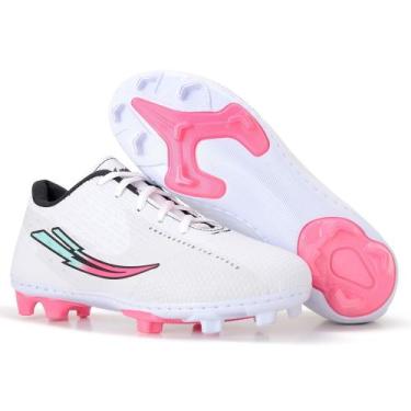 Imagem de chuteira cano baixo campo do 36 ao 43 - impulso, Branco rosa, 39