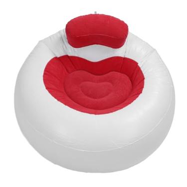 Imagem de Cadeira Inflável de Coração Encantador, sofá -cama Portátil Com Material de Flocagem de PVC para Sala de Estar, Varanda, Ao Ar Livre, Fácil Expansão e Contração (Vermelho)