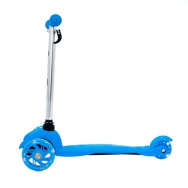 Imagem de Patinete Infantil Regulável com 3 Rodas, LED, Suporta até 40kg, Azul