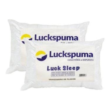 Imagem de Kit 2 Travesseiros De Flocos De Espuma Suporte Firme Luckspuma