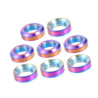 Imagem de REPAIROCK 8 peças M6x5,5 parafuso universal para bicicleta parafuso arruela parafusos - MTB mountain bike bicicleta côncavo convexo balanceador - liga de titânio cores sortidas peças de reposição