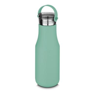 Imagem de Garrafa Térmica de Água em Aço Inoxidável 500ML, Sistema de Parede Dupla e Isolante Térmico, Alça em Silicone Para Transporte e Tampa Rosqueável (Verde)