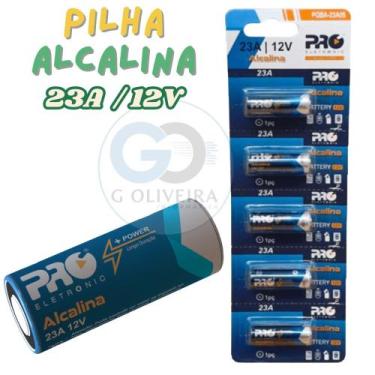 Imagem de Pilhas Bateria 23A 12V Alcalina 1 Cartela C/ 5 Unidades Proeletronic