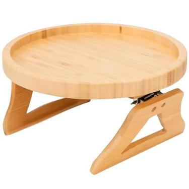 Imagem de Apoio De Sofá Oval Ajustável Porta Copos E Objetos Em Bambu - Neoimp