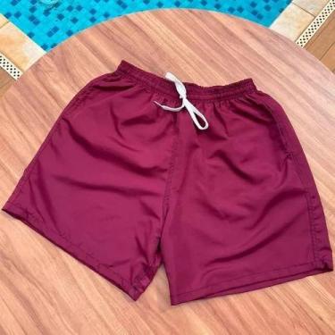 Imagem de Bermuda Short Tactel Lisa Fitness Top Treino Verão Leve Masculina - Ma