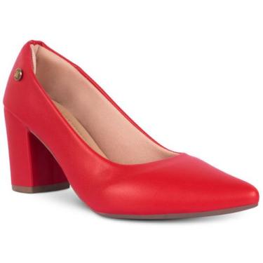 Imagem de Scarpin Clássico Feminino Salto Alto Bloco Grosso Quadrado - Takata, V