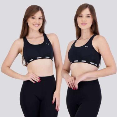 Imagem de Kit 2 Tops Puma com Bojo Removível Feminino Preto, M
