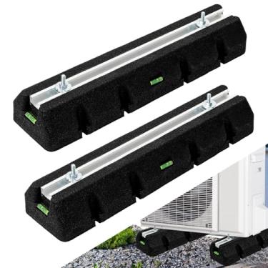 Imagem de POIUNA Pacote com 2 miniblocos divididos para 9000-60000BTU, base de borracha à prova de choque, kit de almofada de ar condicionado resistente, carga máxima de 907 kg para unidades condensadoras