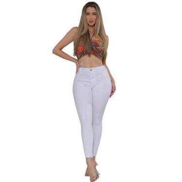 Imagem de Calça Jeans Feminina Skinny Branca Modelo Comfort White Premium - SK J
