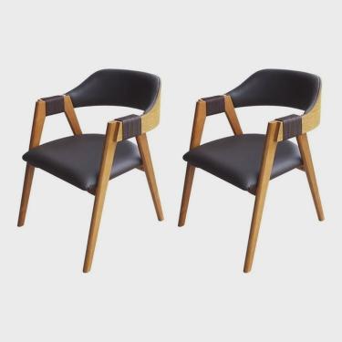 Imagem de Kit 2 Cadeiras Laura Madeira Maciça de Eucalipto