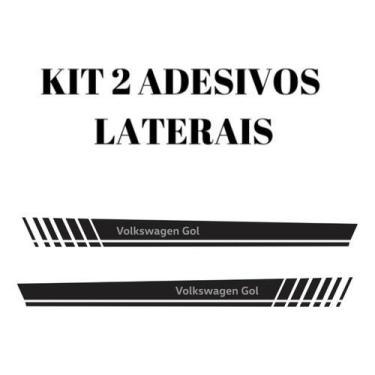 Imagem de Faixas Lateral Carro Gol Volkswagen Adesivo Em Vinil - onl