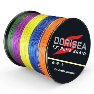 Imagem de Dorisea Linha de pesca trançada Extreme Braid 100% Pe multicolorida 109 jardas-2187 jardas 2,7-249,5 kg fio de pesca de teste superlinha (1000 m/1093 jardas 181.4 kg/1,4 mm (16 fios))
