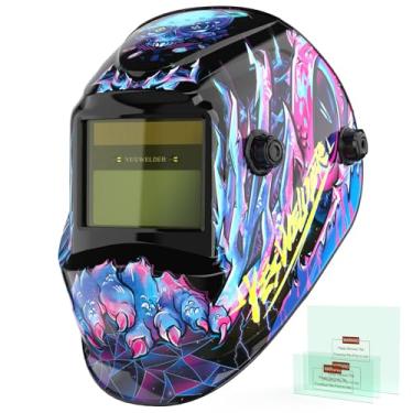 Imagem de YESWELDER Capacete de soldagem de escurecimento automático movido a energia solar, sombra ampla 3,5/9-13 para capacete de solda TIG MIG ARC LYG-L600A-CP