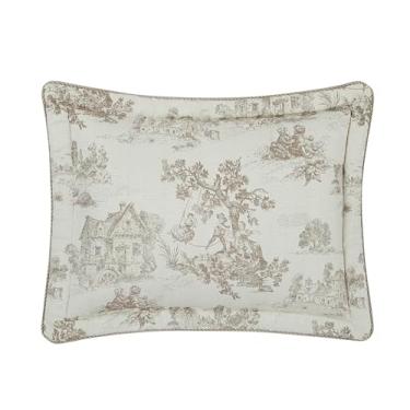 Imagem de Austin Horn Classics Cosmopolitan Toile Capas padrão 51 x 66 cm em cinza-acinzentado, conjunto de 2, flangeadas com borda de cordão, fecho de envelope