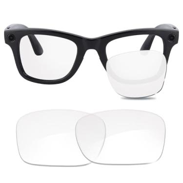 Imagem de Glintbay Lentes de óculos de sol de substituição 100% precisas para Ray-Ban Meta Wayfarer RW4006 50 mm - Transparente, não polarizada, Transparente, não polarizado, Small