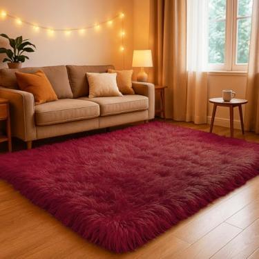 Imagem de Tapete 2,00 X 1,50 Peludo Felpudo Macio Para Quarto Sala(Bordô)