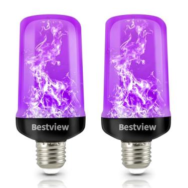 Imagem de Bestview Lâmpadas Led Com Efeito De Chama, 4 Modos, Base Inteligente E26/E27, Lâmpadas De Fogo Piscantes Para Halloween, Natal, Festas, Varandas, Decoração De Interiores E Exteriores (Pacote Com 2)