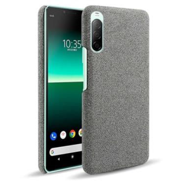 Imagem de Capa para Sony Xperia 10 II,Capa desenhada em lona,Case Protetora Ultrafina com Empunhadura Macia,Design em Tecido Antichoque e Antiarranhões-Gray