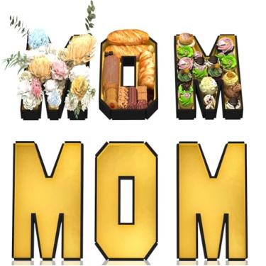 Imagem de Conjunto de papelão com letras para charcutaria, bandeja de letras douradas, preenchível, chocolate, doces, bolo, dia das mães, caixa de comida para mulheres, esposa, mãe, avó, dia dos namorados,