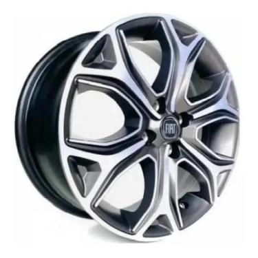 Imagem de Kit 4 Rodas Aro 16X6 4X98 Strada Volcano Grafite Fosca Diamantada Krma