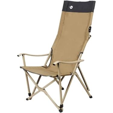 Imagem de ZYHSIJOBAS Cadeira de acampamento, cadeira de pesca com encosto dobrável, banco de assento de tubo de alumínio ultraleve, cadeira de mochila com corrimão, cadeira dobrável