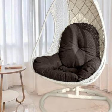 Imagem de JCATPD Almofada de substituição para cadeira de ovo pendurada, almofada de assento de cesta suspensa espessa, almofada de assento de rede de pátio interno/externo, almofada de balanço de ovo lavável