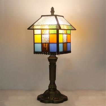 Imagem de Lâmpada de mesa vintage americana LED Luxo Criatividade Sala de estar Quarto Estudo Quarto de criança Villa Hotel Cor Vidro Mesa Luz (Estilo 55)