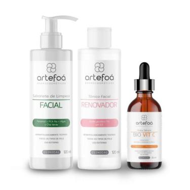 Imagem de Kit Skincare Cuidados com sua Pele Sabonete, Tônico Renovador e Sérum 