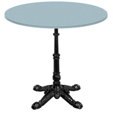 Imagem de Base de Mesa Apus em Ferro Preto 75 cm (Alt) Tampo MDP Redondo Cinza 6