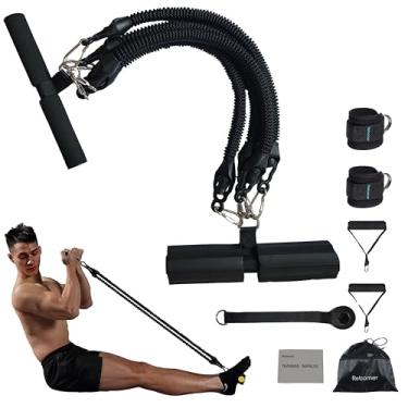 Imagem de Conjunto de faixas de resistência, faixas de exercício Rebomer com alças, faixas de fitness para malhar, faixas de treino para homens e mulheres, conjunto de faixas de peso para treinamento muscular,