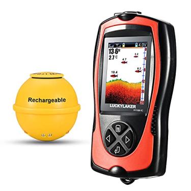 Imagem de LUCKYLAKER Sonar Kayak Fish Finder Portátil Água Portátil Localizador de Profundidade Transdutor de Barco Localizador de Peixes Sem Fio Tela LCD Mar Pesca