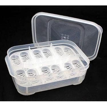 Imagem de Caixa de reprodução de répteis de 12 grades de plástico profissional, caixa de reprodução de répteis, incubadora para anfíbios, cobras, lagartas, tartarugas, lagartixas, lagartixas com bandeja de ovos