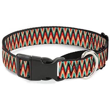 Imagem de Buckle-Down MGC-W31006-WS Coleira de cachorro zigue-zague marrom/água/creme/vermelho martingale, pequena