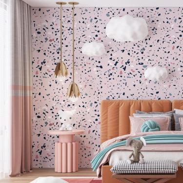 Imagem de Kit 2 Rolos Papel De Parede Adesivo Granilite Rosa 3,0M