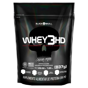 Imagem de Whey 3HD (WPC, WPI E WPH) - 837g - Black Skull Refil Whey 3HD Morango 837g
