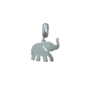 Imagem de Berloque de Aço Inoxidável Variados - Garantia 1 ano - Serve como Pingente - pulseira feminina, presente feminino, joias para mulheres (Elefante)
