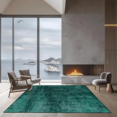 Imagem de Tapete abstrato simples de cor sólida para sala de estar, decoração moderna para casa, varanda, mesas de centro, tapetes para quarto (200 x 250 cm, 78,7 x 98 pol./Flanela-5)