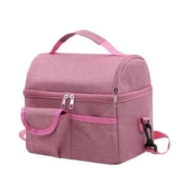 Imagem de Bolsa térmica Necessaire de viagem,contem 2 andares (rosa)