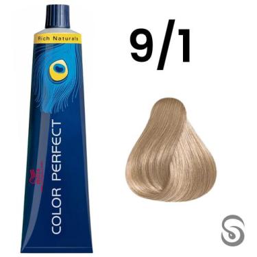 Imagem de Wella Perfect Color 9/1 Louro Ultraclaro Acinzentado Rich Naturals 60m