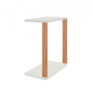Imagem de Mesa Lateral 100% Mdf 70cm X 60cm Pradel Freijó / Off White