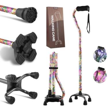 Imagem de LIXIANG Bengalas Estabilizadoras Para Mulheres, Bengalas Quádruplas Para Idosos E Adultos, Dobráveis, Ajustáveis Para Homens E Mulheres, Bengala Autônoma Resistente Para Pessoas Com Lesões Nas Pern