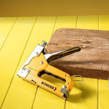 Imagem de Grampeador Bomvink Profissional - Perfeito para Artesanato, Estofamento e Fixação de Madeira (3 em 1)