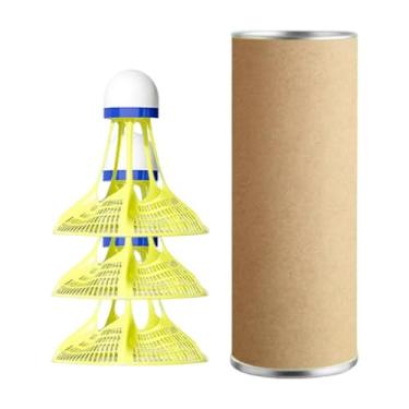 Imagem de oshhni Petecas de badminton resistentes ao vento 2,5x2,5 polegadas portáteis para praias acessórios de cabeça de espuma leves, 3pcs Amarelos