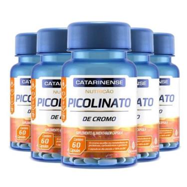 Imagem de Kit 5 Picolinato De Cromo Catarinense Pharma 60 Cápsulas